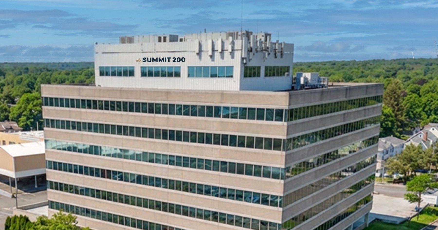 Photo simulation of the proposed sign on the penthouse facade